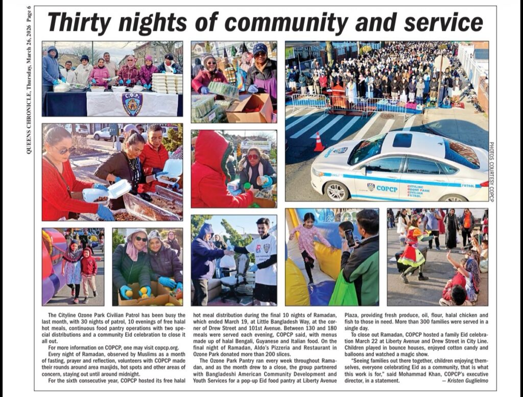 Thirty nights of patrol, 10 evenings of free halal hot meals, continuous pantry operations, and a communi…